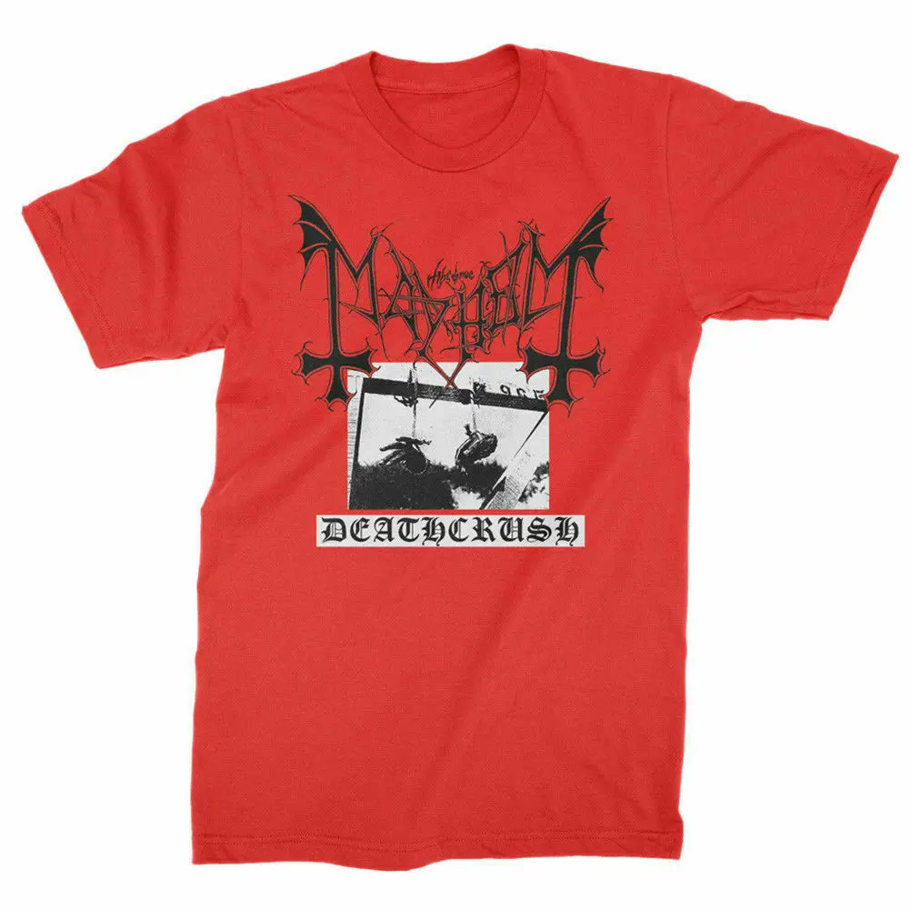 Майхем футболка Deathcrush в красном цвете Новые комплекты Официальная Лицензия S-2Xl |