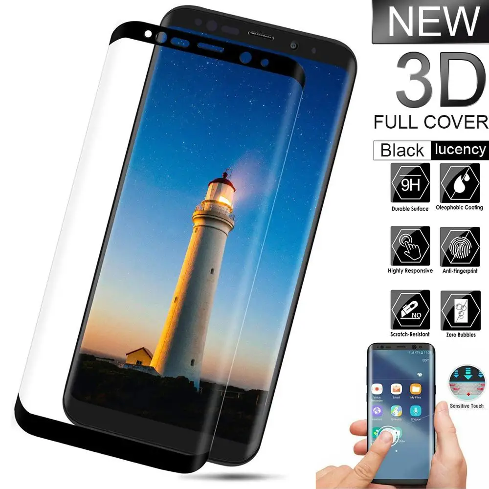 4D Защитное стекло для Samsung Galaxy S8 plus защита экрана Edge клей покрытие закаленное