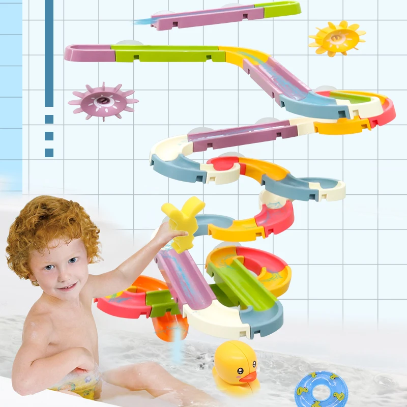 Jouets De Bain Magiques Pour Bebe Ventouse Murale Piste De Course En Marbre Baignoire De Salle De Bain Jeux D Eau Pour Enfants Ensemble De Jouets Pour Enfants Aliexpress