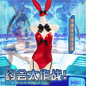 

Anime DATE A LIVE Tokisaki Kurumi Sexy Bunny Girl Rabbit Girl Cosplay Costume Jumpsuit With Ears PU Suit Halloween Party Perform