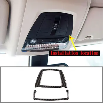 

For BMW 5 Series F10 F18 520 525 2011-2017 Real Carbon Fiber Car Front Row Reading Lamp Frame Stickers Trim Car Accessories2pcs