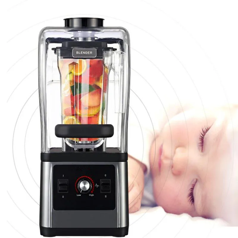 1600W Ice Blender Smoothie Maker Speeds Food Mixers Ice Crusher Juicer Fruit Food Processor Low Noise 3 Gear for Commercial Home