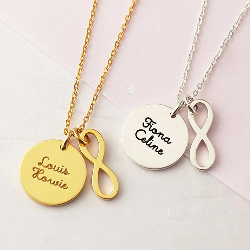 FYW Пользовательское имя Подвеска круглая бирка ожерелье новый подарок для