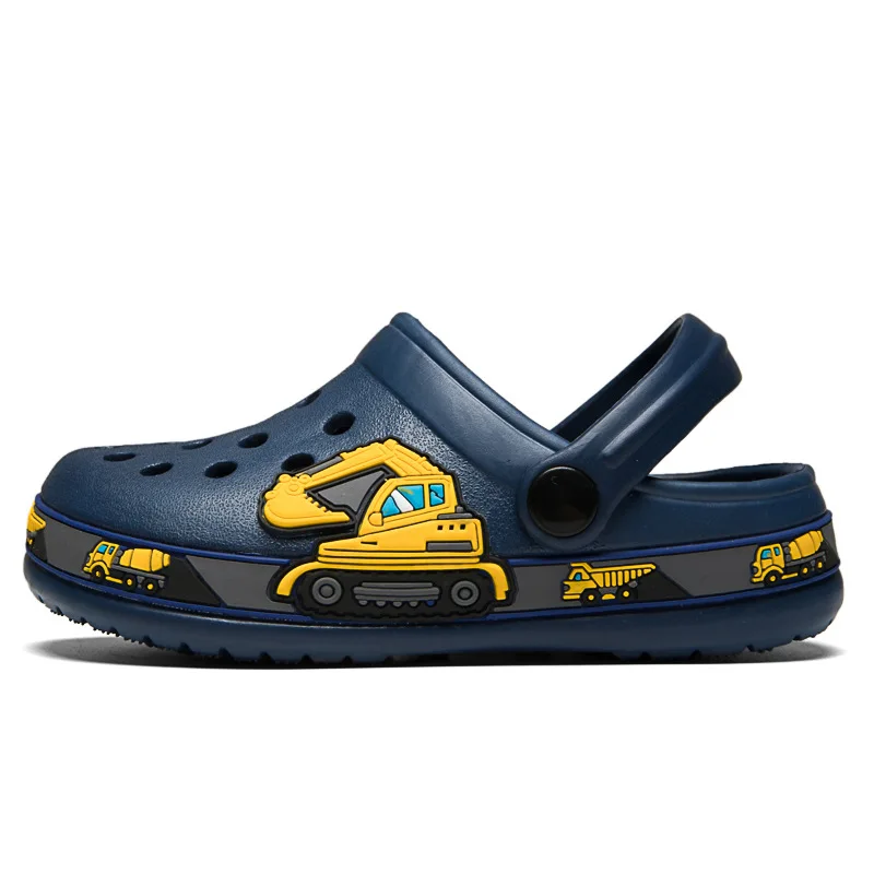 2-8y Children Shoes Girls Sandals Baby Mules Clogs Boys Slippers Summer Kids Cartoon Dinosaur Non-Slip Cute Beach Garden Flats