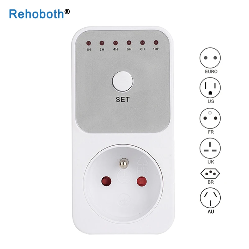 US EU UK 10Hr Countdown Timer Switch Socket Plug Intelligent Time Setting Control Socket Electricity Power Metering