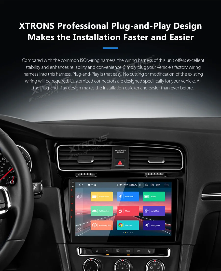 XTRONS 10," Android 9,0 автомобильный проигрыватель с радио и GPS USB wifi OBD для VW Volkswagen Golf 7 левый привод 2013 без DVD
