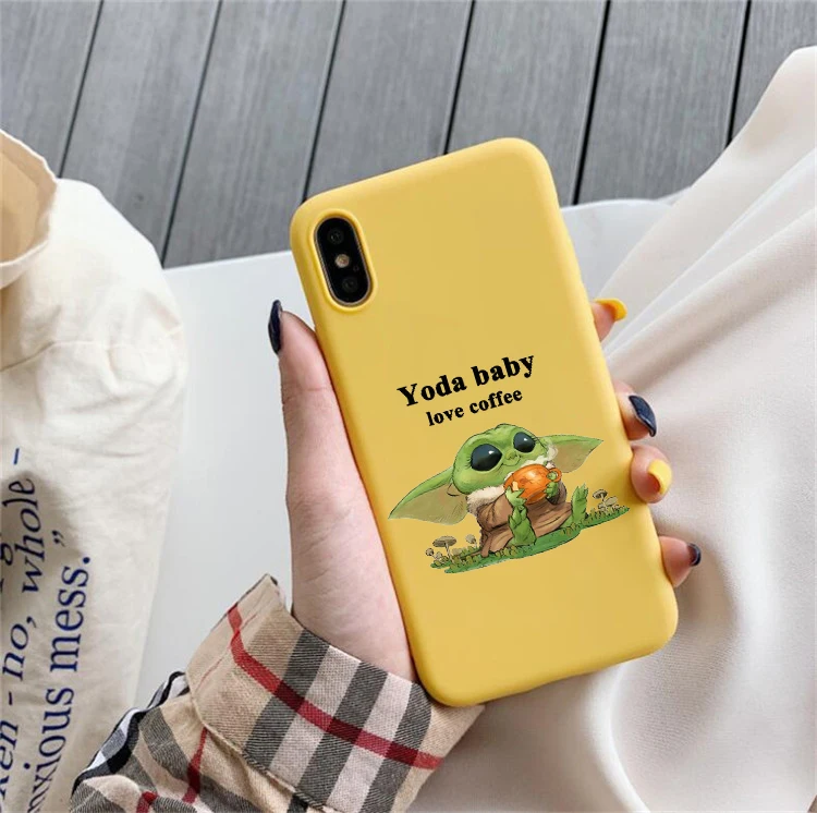 Baby yoda meme милый мягкий силиконовый цветной чехол для телефона для iPhone 6S 7 8 6plus 7 plus 8plus XR XS XSMAX 11 Pro - Цвет: HHSR-24358