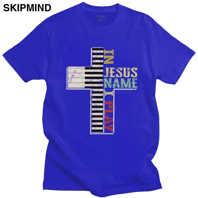 Retro In Jesus Name I Play T Shirt Men 