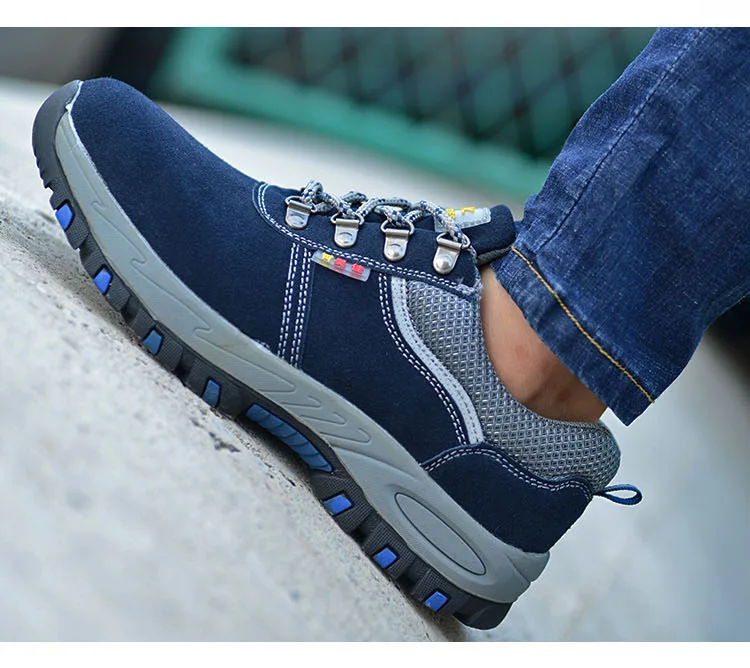 Men Work Safety Boots Steel Toe Shoes Breathable Work Safety Boot Protective Puncture Proof Work Shoes For Men Casual Sneakers