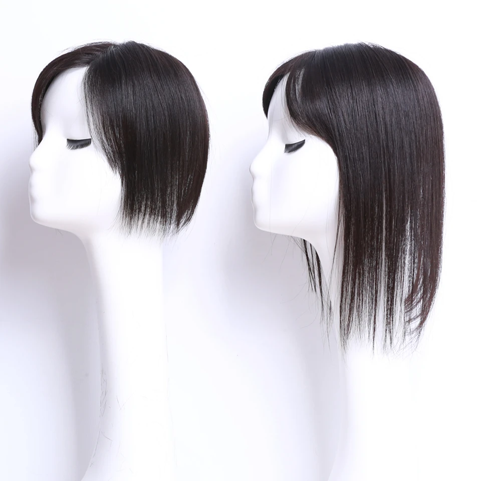 15x16,16x18 человеческие волосы Топпер парик для женщин "-14" прямые моно+ pu основа с клипсами в парике волосы Remy шиньон