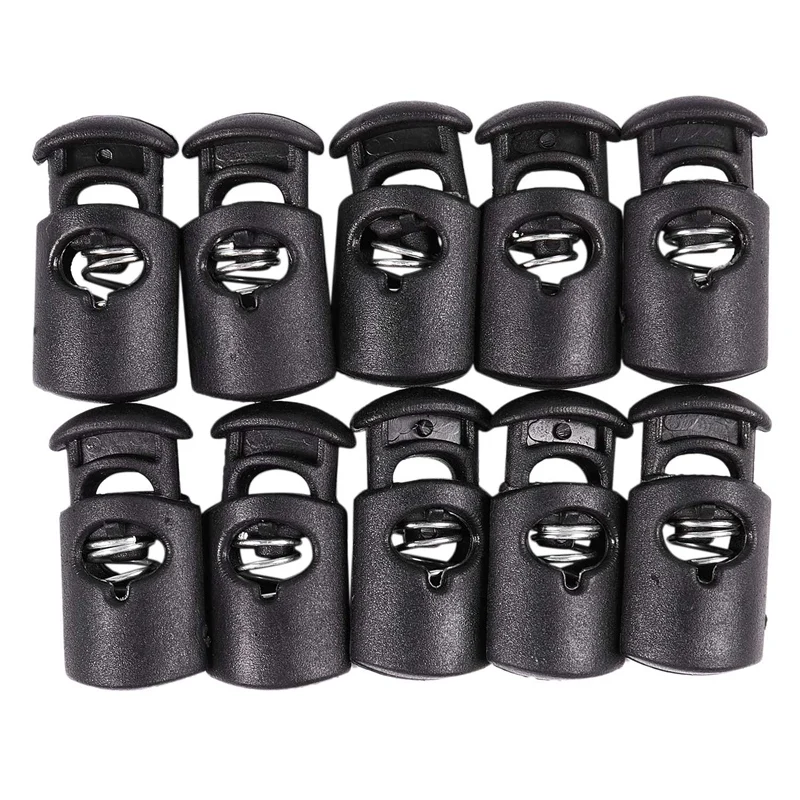 10 шт 4 мм Диаметр двойное отверстие кабель пробка конец шнура черный и диаметр 8