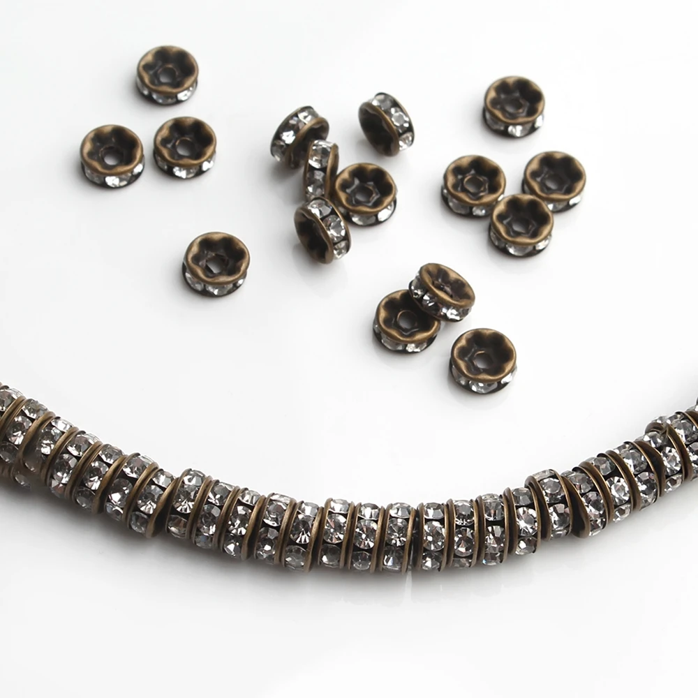 100 шт. 4/6/8 мм бусинки Rondelle бусины для изготовления ювелирных изделий бронзового