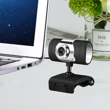 

Desktop Home Laptop With Microphone Driverless Durable Computer PC Webcam Camera Rotatable Telecommuting Office Study USB HD