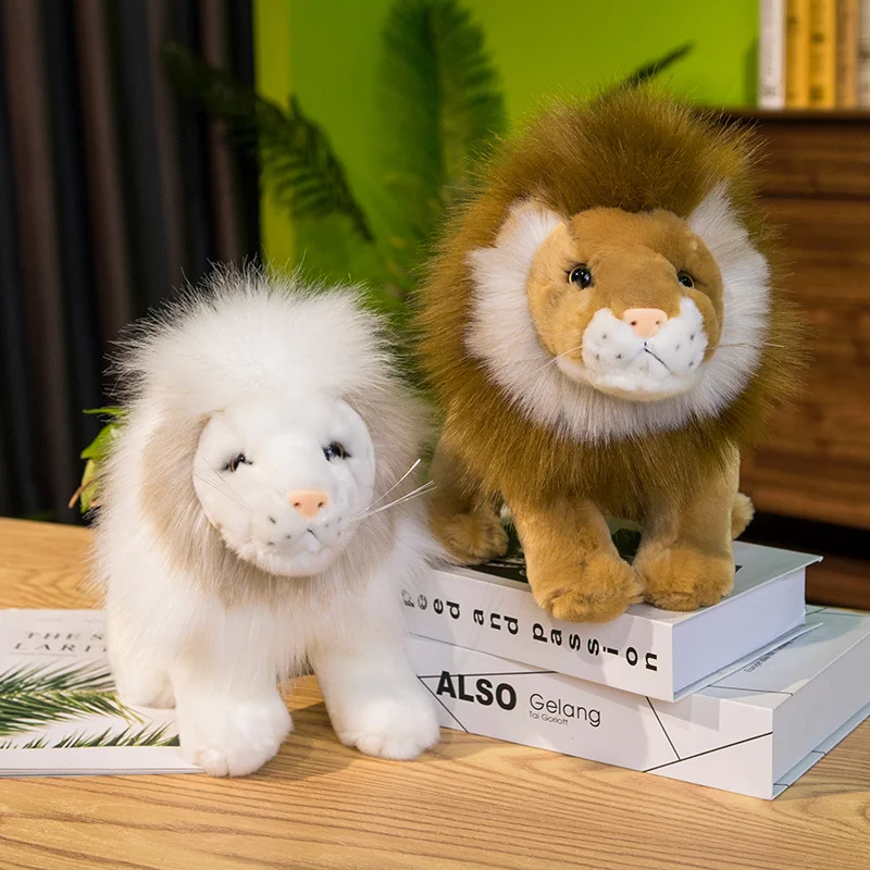 Lion Stuffed Doll Plush Jungle Series Animal Toys Christmas Gift For Kids Play 