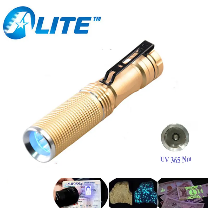 

TMWT Golden body Money Detector Ultraviolet Flashlight 365nm AA Battery XPE LED 3w UV Torch Light Used to detect jade