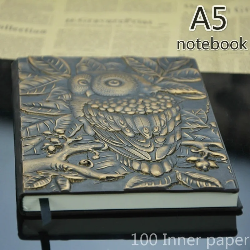 3D Винтаж тисненая кожа Сова Печать Дневник путешествия A5-Notebook подарки блокнот 1 шт. записная книжка