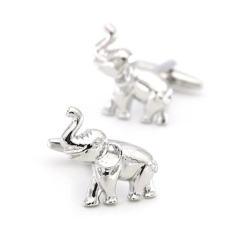 Elephant Cuff Links For Men Animal Design Quality Brass Material Silver Color Cufflinks Wholesale&ampretail | Украшения и