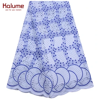 

Kalume 2020 High Quality African Swiss Cotton Lace Fabric In Switzerland Holes Nigerian Swiss Tulle Lace Fabric For Party F1842
