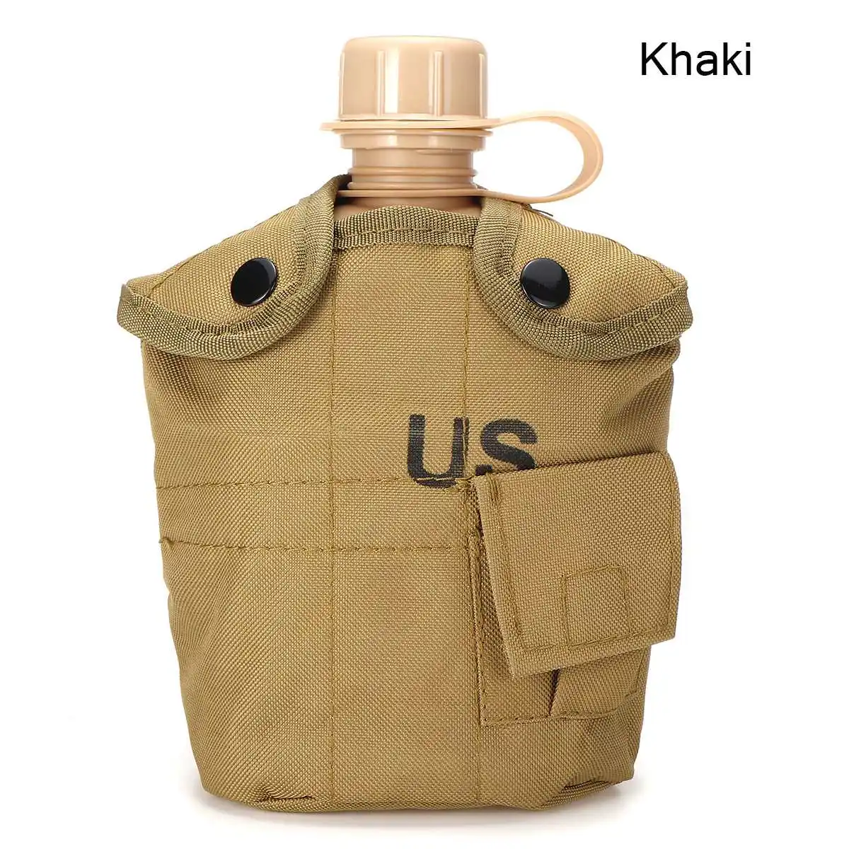 Khaki Открытый военный кемпинг военная бутылка для воды с сумкой тактический Чехол для переноски для кемпинга путешествие на выживание аксессуары для скалолазания - Цвет: Khaki