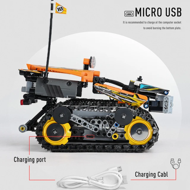 448 PCS Technical RC Tracked Stunt Vehicle Remote Control Racer Model Building Blocks APP RC Car Set Bricks Toys For Children  5