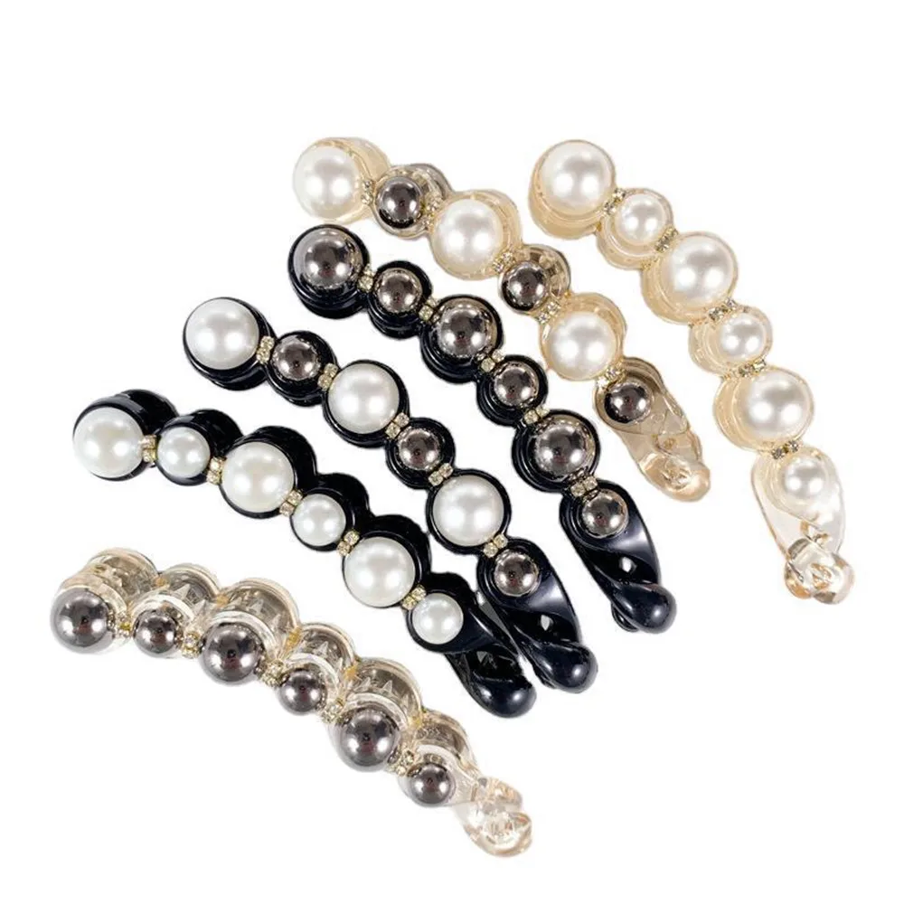 1Pc Pearls Hairpins Hair Clips Jewelry Banana Clips Headwear Women Hairgrips Girl Ponytail Barrettes Hair Pins Accessories hair clips hair accessories