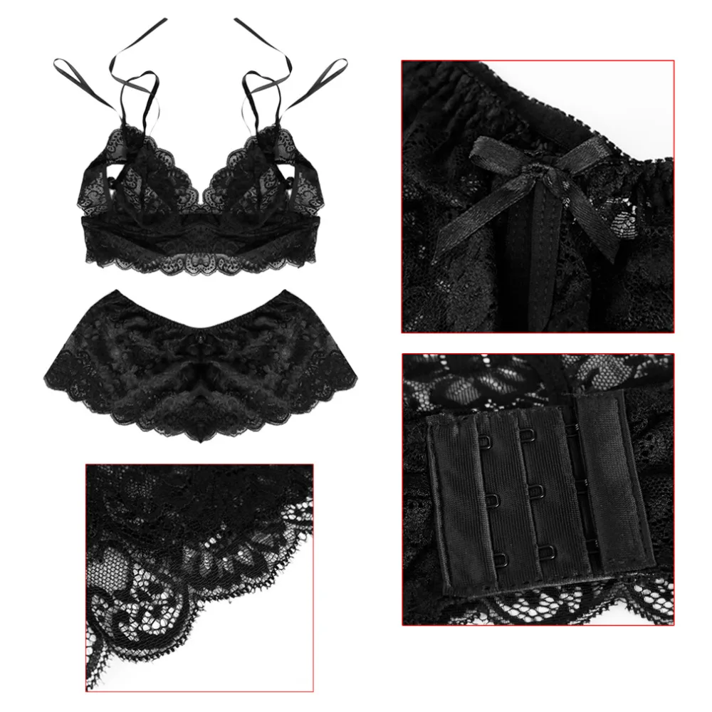 Sexy Women Lady Backless Pajama Sets Unique Design Lace Solid Color Sexy Top Vest+ Pants Sleepwear