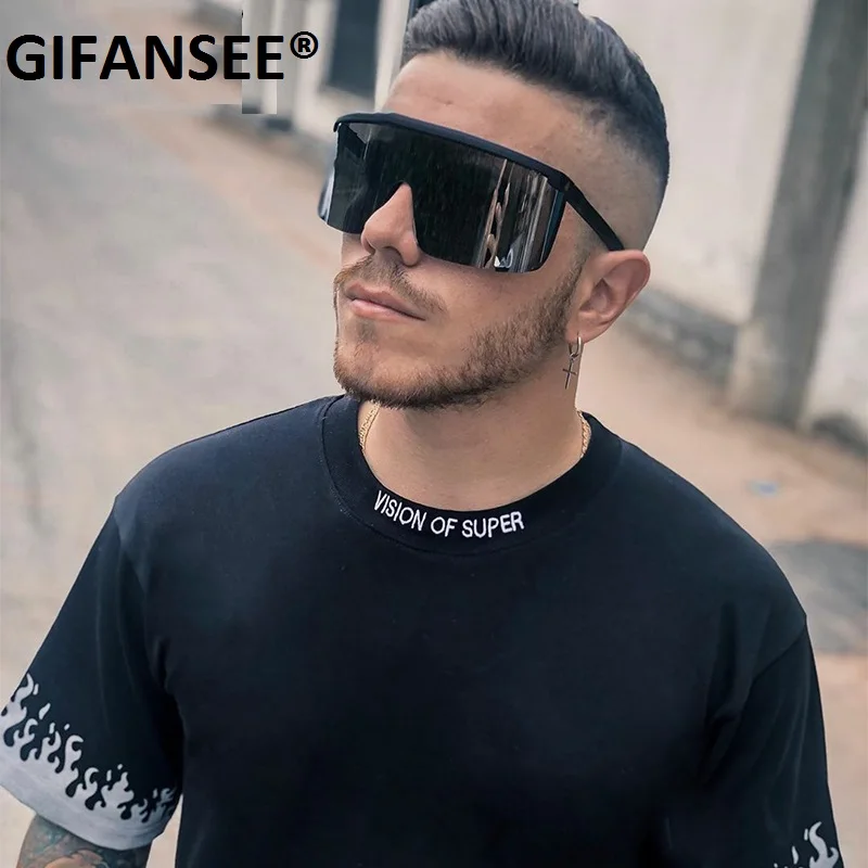 Спортивные солнцезащитные очки для мужчин и женщин цельные большие в форме маски