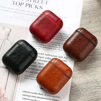 

Genuine Leather Case Cover For AirPods Pro Luxury Retro Leather Protective Case for AirPods 1/2 Bluetooth Earphone Cases