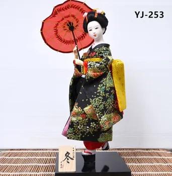 

MYBLUE 30cm Kawaii Hand Make Japanese Geisha Kimono Doll Sculpture Japanese House Figurine Home Room Decoration Accessories