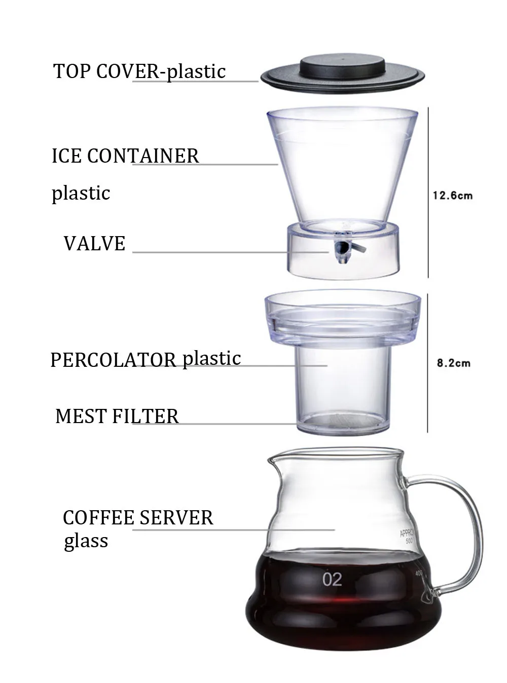 Эко кофе бытовой Iced Кофеварка 600 мл емкость кофе диапазон сервера инструменты бариста