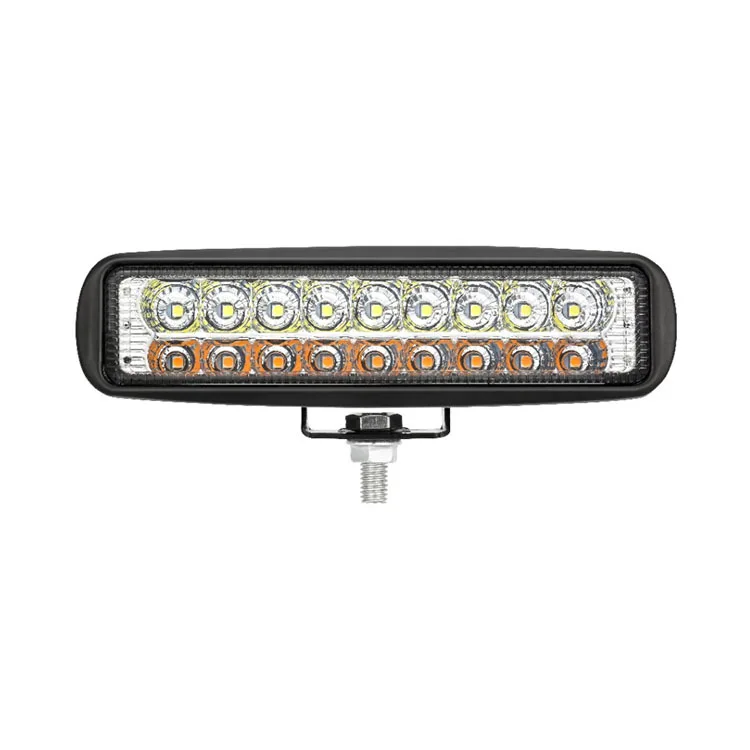 Cross Border for New Style Car LED Line-styled 18w Work Light Yellow White Double Color Spotlights SUV