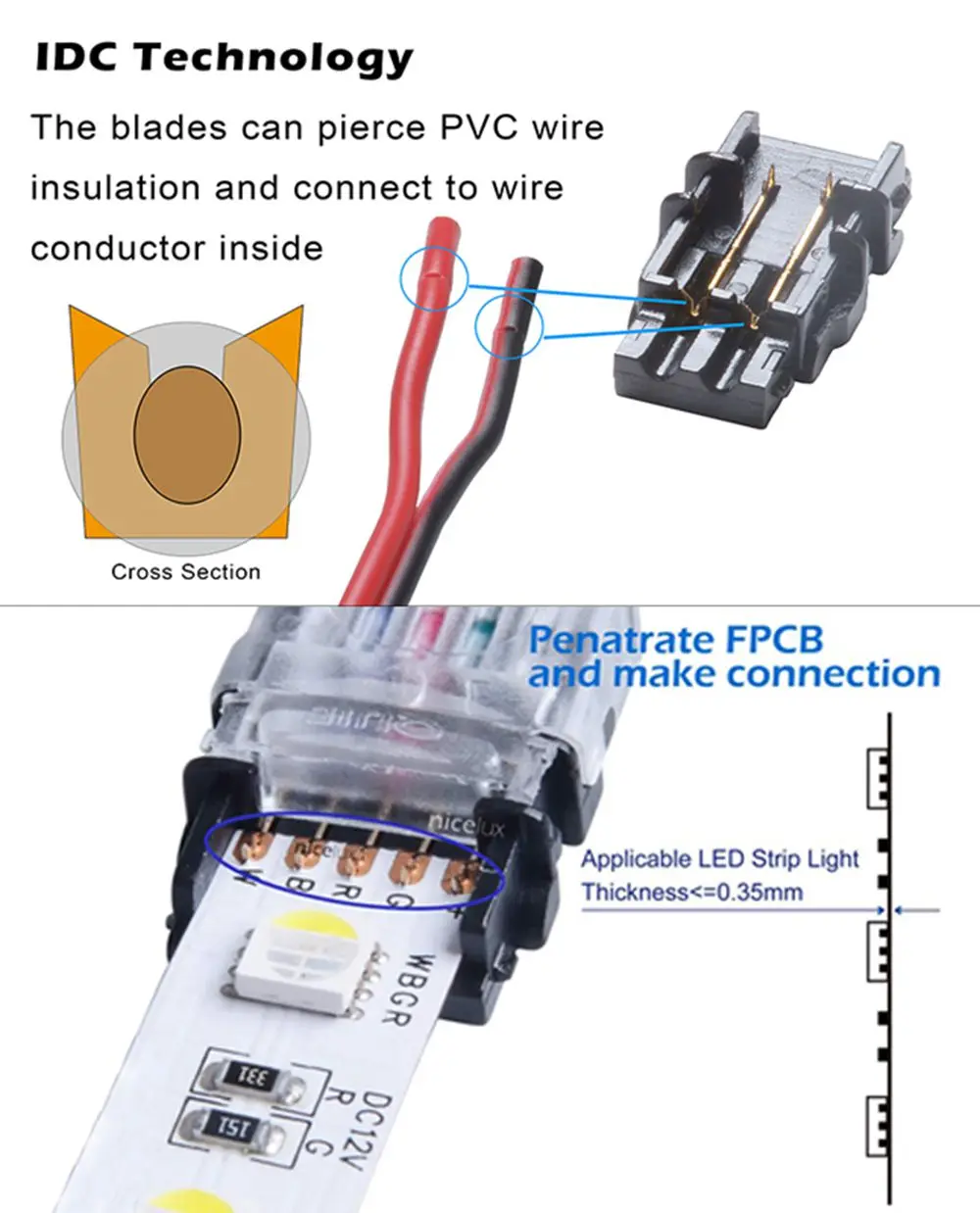 5 шт./лот, 2pin, 3pin, 4pin, 5pin, разъем для светодиодной ленты для одного RGB RGBW, цвет 3528, 5050, светодиодная лента для подключения проводов, терминалы