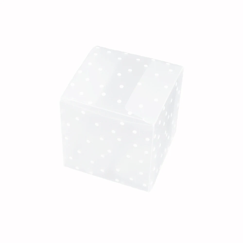 4x4x4cm dots 10 шт. пластиковая квадратная прозрачная коробка для конфет из ПВХ, коробка для конфет в горошек, Подарочная коробка для шоколада на день рождения, день рождения, свадьбу, Рождество, вечеринку - Цвет: 4x4x4cm dots