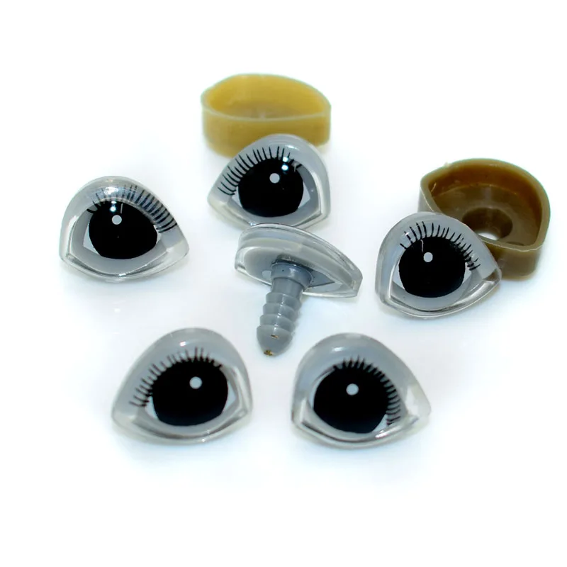 10pcs(5pairs) Eyelash Doll Eyes Safety Cartoon Eyes For Teddy Bear Stuffed Toys Snap Animal Puppet Dolls Amigurumi Craft Eye