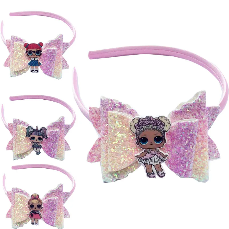 

Disney princess children cartoon Bow headband girl hair accessories head hoop doll jewelry hair rope girl gift