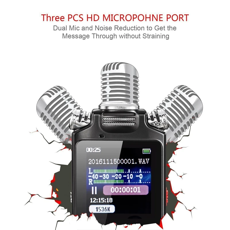 Цифровой o диктофон ручка мини без потерь с цветным дисплеем Активированный звук