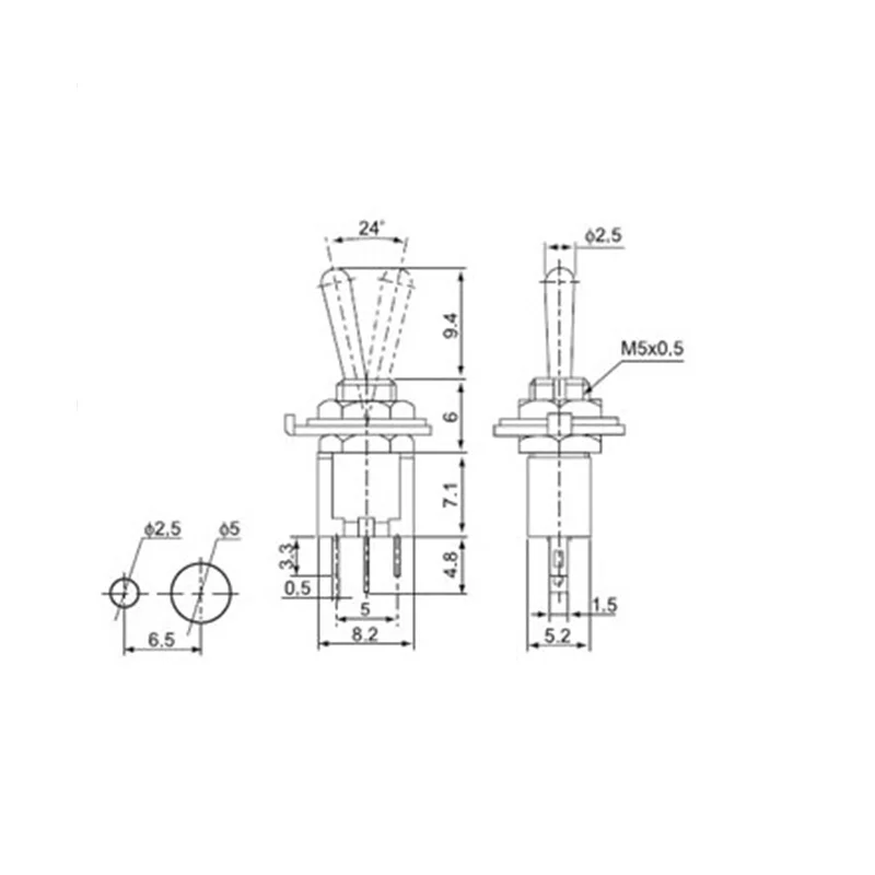 Фонарь голубой, миниатюрный переключатель ON-ON SPDT 3-контактный 3A 125VAC 1.5A Amps 250VAC DL (art.: 3a360187bb8) - 3a360187bb8