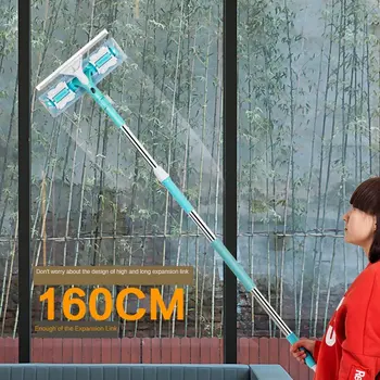 

Blade shuang mian ca Artifact Hollow Telescopic Rod Window Cleaning Brush bo li gua Tool Screen Spray Home cleaning tool