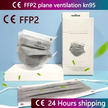 Ce ffp2 máscara reutilizar kn95 máscara cinza 5 camada de carvão ativado máscara respirador de poeira anti-falsificação reutilização kn95 mascarillas