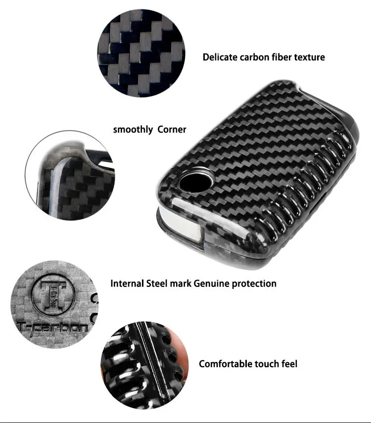 Car styling car shell key case For skoda minri A7 A7 For Volkswagen car carbon fiber protection accessories car styling
