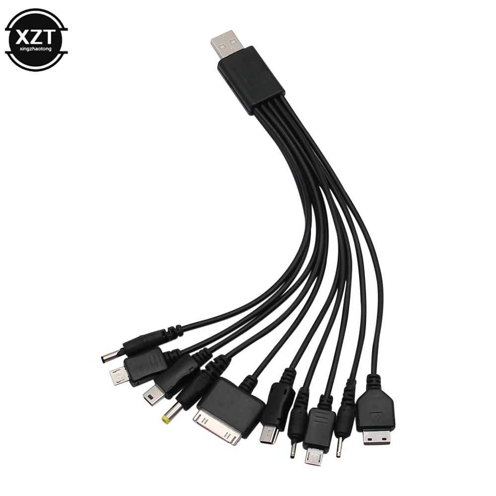 Универсальный портативный кабель Micro USB 10 в 1 мульти зарядное устройство шнур для