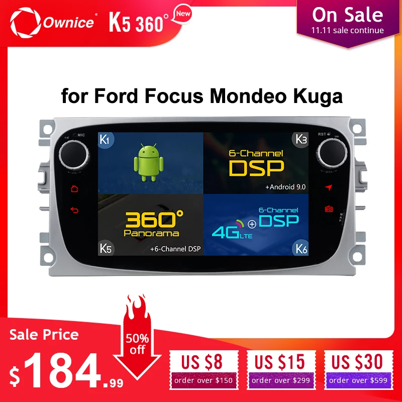 Ownice K1 K2 K3 K5 K6 Android 9,0 Octa 8 ядерный автомобильный dvd-плеер для FORD Mondeo S-MAX подключения фокуса 2008-2011 радио gps 4G LTE DSP