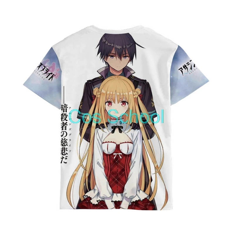 Cos School Assassins Pride Футболка Kufa Vanpir Melida Angel, Маскарадные костюмы, футболка, парные топы с короткими рукавами и принтом