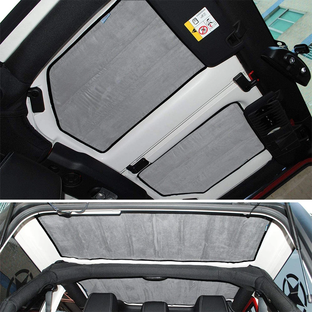 4-Piece Hardtop Headliner Insulation Kit For Jeep Wrangler JK 2012-2018 - Black Roof Heat Protection