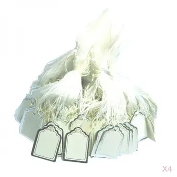 

2000PCS Merchandise Price Tags White Blank Paper Strings Strung 24x18mm