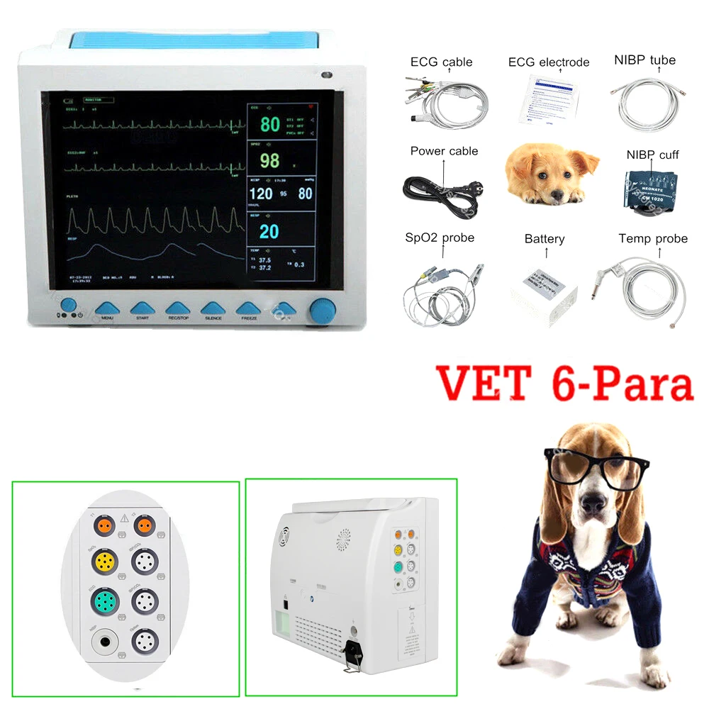 CONTEC CMS8000VET Multi-Parameter Veterinary Monitor Patient Monitor Medical Machine SPO2 Heart Rate With ETCO2+IBP