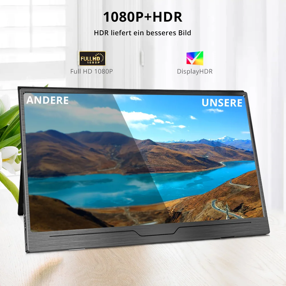 UPERFECT-FHD 1080P ޴  13.3 ġ IPS  ° ȭ Ps4 Xbox ġ, ӿ Ʈ PC ȭ ÷