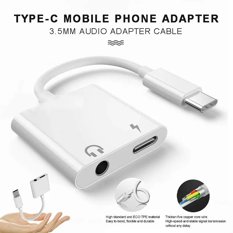 

Connector DAC USB C Splitter Audio Adapter Cable Headphone Converter Charger Headphone Type-C Charger Cable Converter Adapter