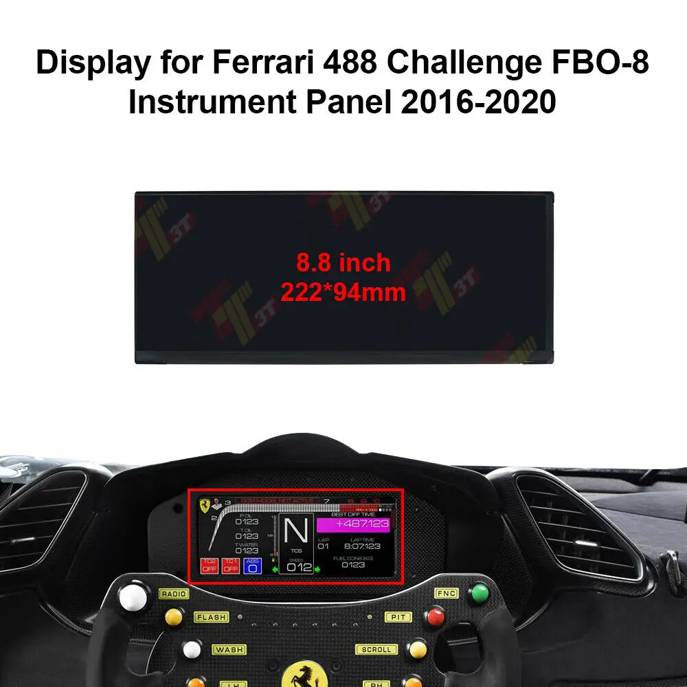 

Dashboard lcd Display for Ferrari 488 Challenge FBO-8 Instrument Panel and FBO-6 Secondary Monitor