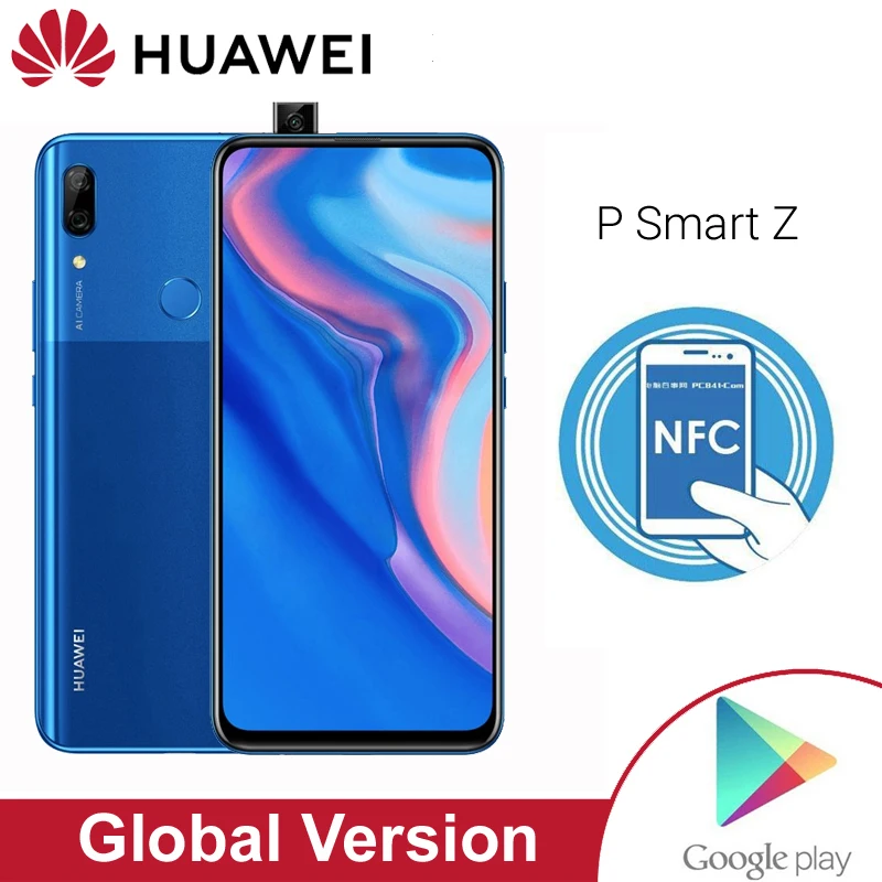 Huawei P smart Z NFC Смартфон 4 Гб 64 мобильный телефон Глобальная версия 6 59 дюймов 2340*1080 pix